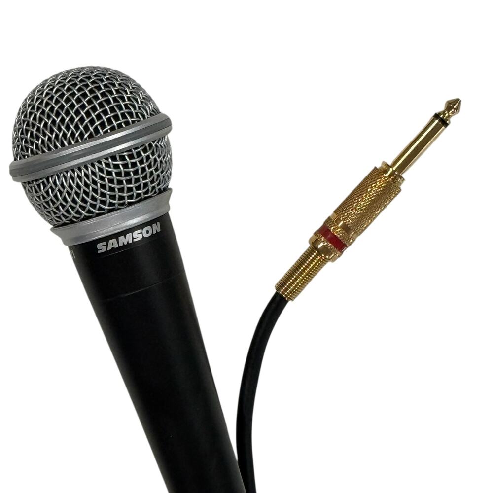 VTG Samson R21 Dynamic Wired Microphone Gold‎ 1/4 Plug w/ Cord Stage Studio Mic